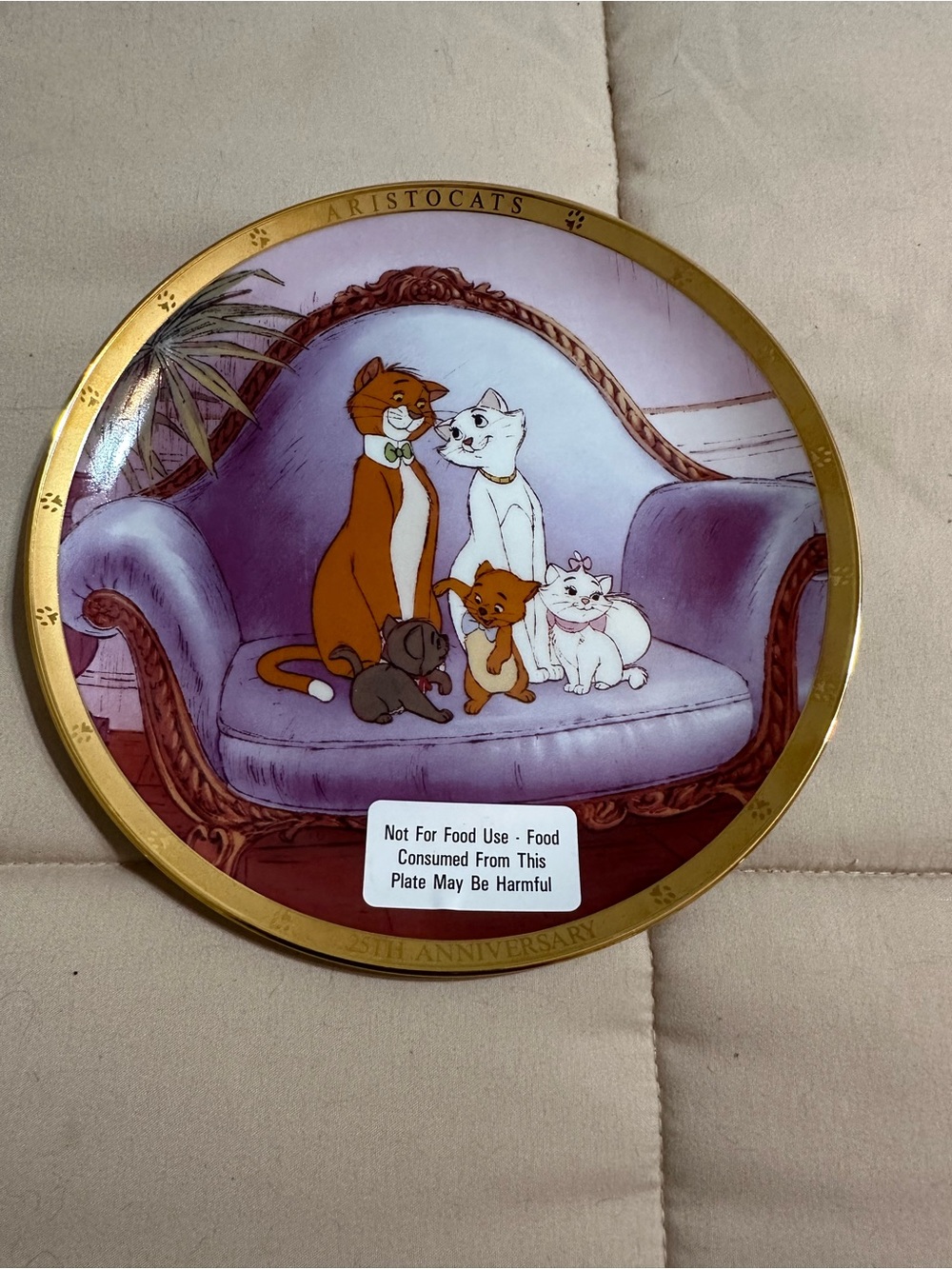 Vintage Disney The Aristocats 25th Anniversary Plate 1970-1995 with original box